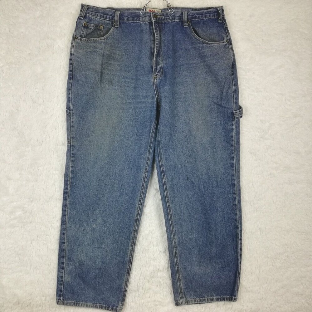 Field N Forest Mens Jeans Carpenter Relaxed‎ Fit Blue Denim Medium Wash 42x32